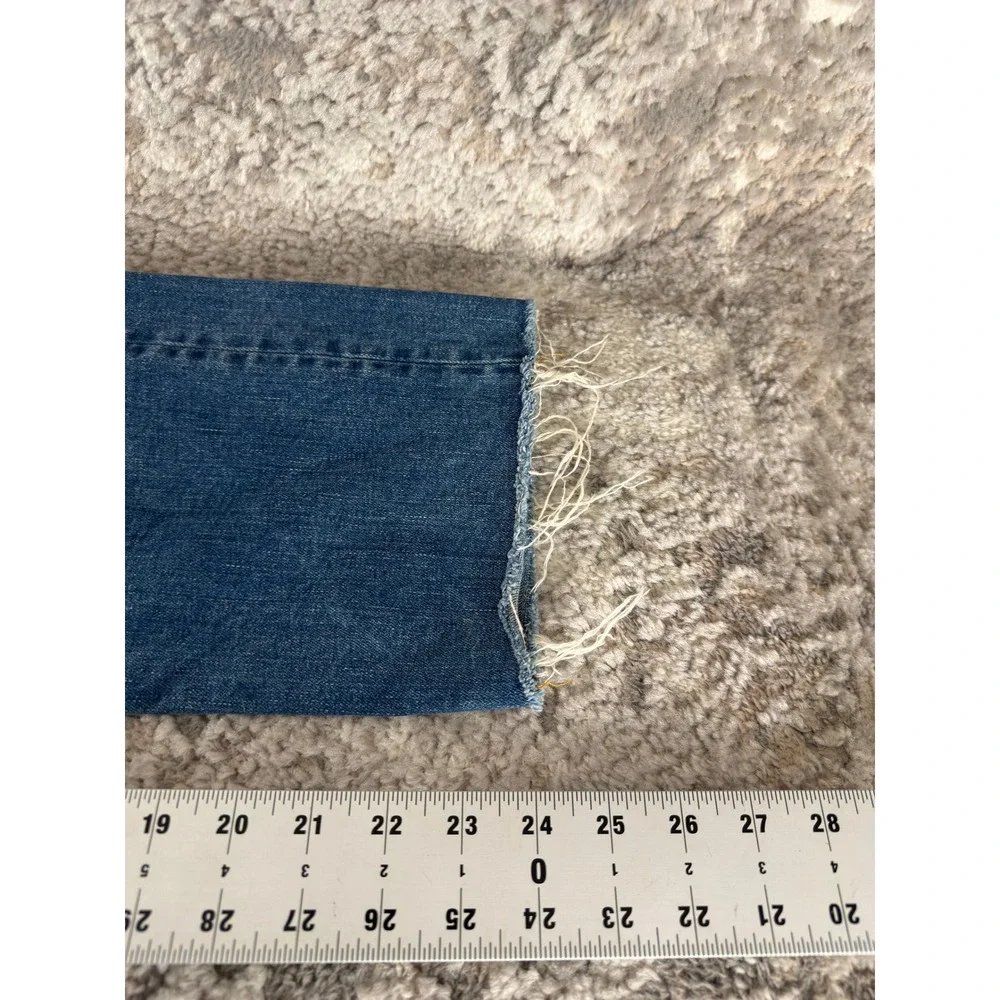 Pilcro and the Letterpress Size 31p Slim Straight Raw Hem Jeans Blue Women - Picture 5 of 10